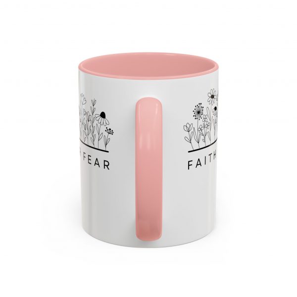 "Faith Over Fear" (Psalm 34) Floral Scripture Christian Faith Mug
