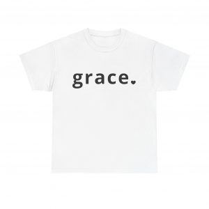15984900080873821784_2048.jpeg "Grace" Minimalist Inspirational Christian Faith T-Shirt (White) (Heavy Cotton)