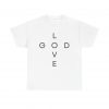 "Love God/God Love" Minimal Christian Faith Cross T‑Shirt (White) (Heavy Cotton)