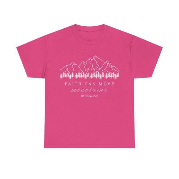 161428243279350370_2048-1.jpeg "Faith Can Move Mountains" (Matthew 17:20) Christian Mountain Graphic T-Shirt (Heavy Cotton)