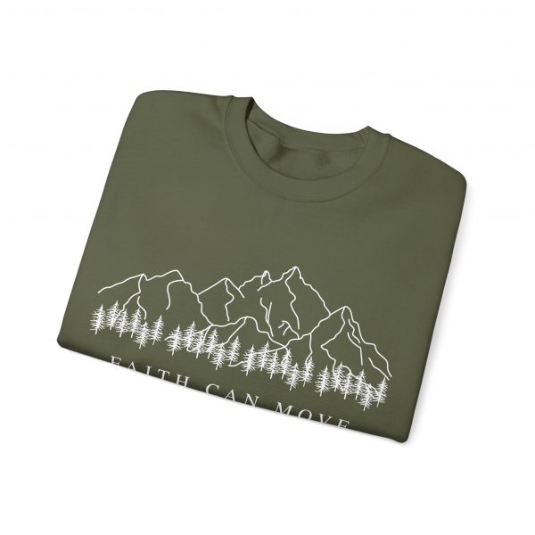 "Faith Can Move Mountains" (Matthew 17:20) Christian Mountain Graphic Sweatshirt