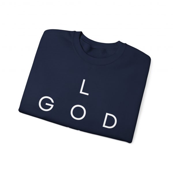 16252242052008315456_2048.jpeg "Love God/God Love" Minimal Christian Faith Cross Sweatshirt