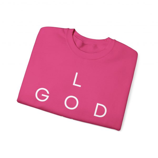 16366822744601066544_2048.jpeg "Love God/God Love" Minimal Christian Faith Cross Sweatshirt
