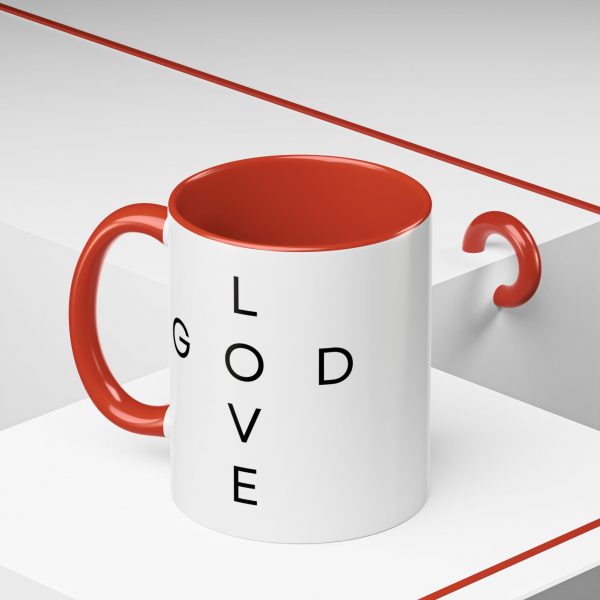 "Love God/God Love" Minimal Christian Faith Cross Ceramic Mug