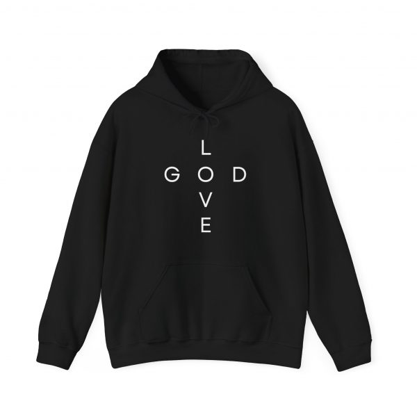 "Love God/God Love" Minimal Christian Faith Cross Hoodie