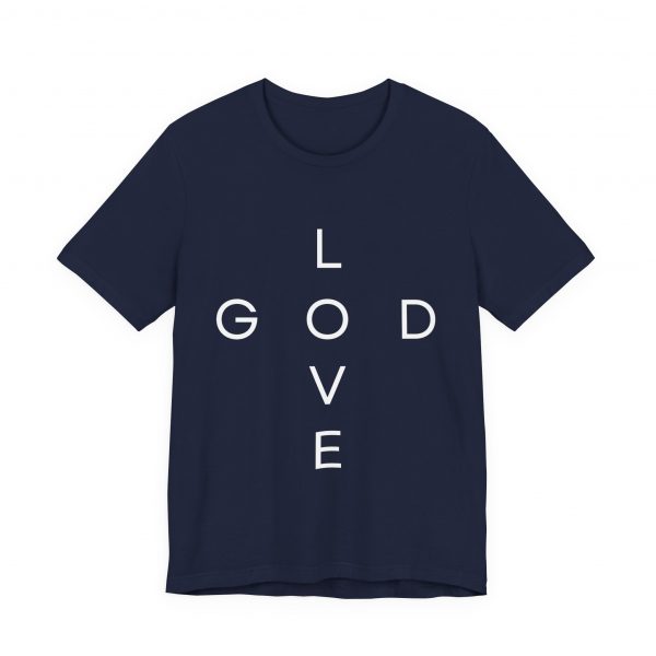 17020883068326867735_2048.jpeg "Love God/God Love" Minimal Christian Faith Cross T‑Shirt (Jersey Thin)