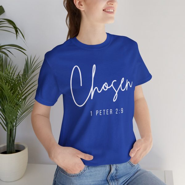 17075670591928003043_2048-1.jpeg "Chosen" (1 Peter 2:9) Christian Faith Scripture T-Shirt (Jersey Thin)