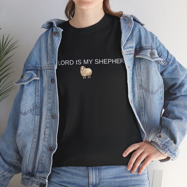 "The Lord Is My Shepherd" Christian Faith Shirt with Cute Sheep (Heavy Cotton)
