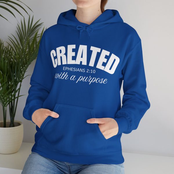 17166079337911902016_2048.jpeg "Created With A Purpose" (Ephesians 2:10) Christian Faith Scripture Hoodie