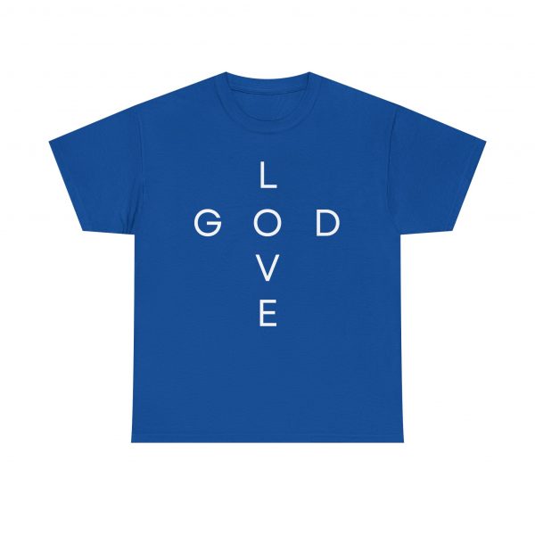 17510757979847662260_2048.jpeg "Love God/God Love" Minimal Christian Faith Cross T‑Shirt (Heavy Cotton)