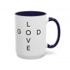 "Love God/God Love" Minimal Christian Faith Cross Ceramic Mug