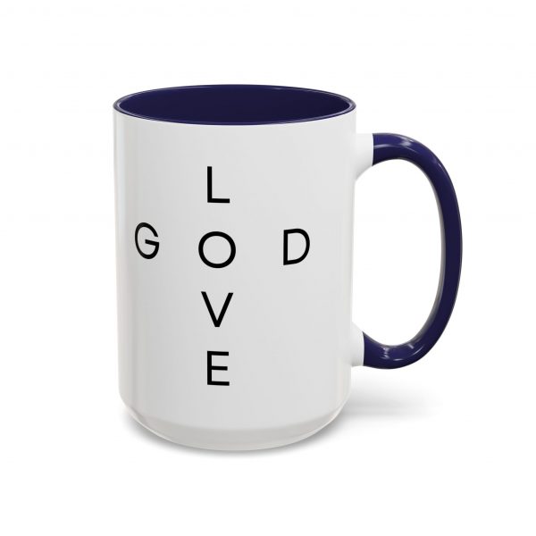 "Love God/God Love" Minimal Christian Faith Cross Ceramic Mug