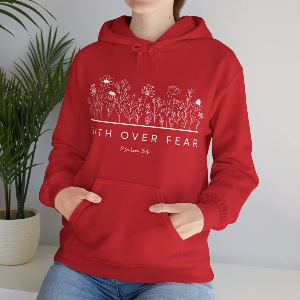 17707085304892866517_2048.jpeg "Faith Over Fear" (Psalm 34) Floral Scripture Christian Faith Hoodie