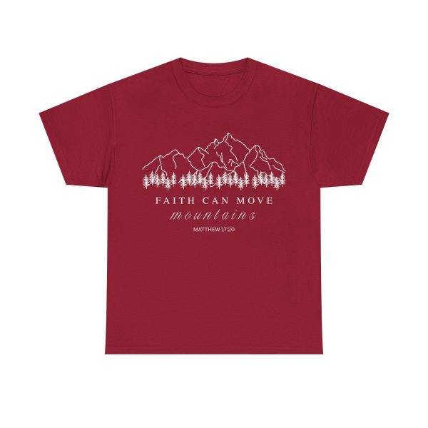 17805621764904016477_2048-1.jpeg "Faith Can Move Mountains" (Matthew 17:20) Christian Mountain Graphic T-Shirt (Heavy Cotton)