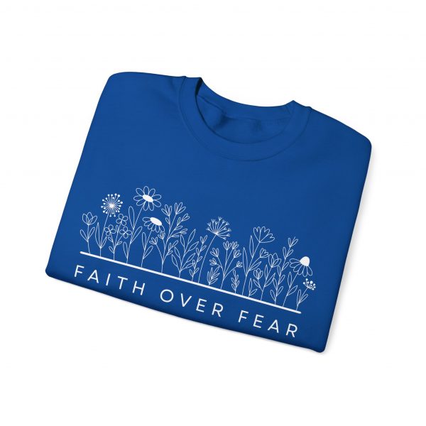 "Faith Over Fear" (Psalm 34) Floral Scripture Christian Faith Sweatshirt