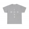 17925602713196736964_2048.jpeg "Love God/God Love" Minimal Christian Faith Cross T‑Shirt (Heavy Cotton)
