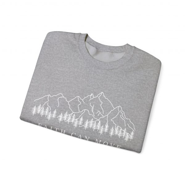 "Faith Can Move Mountains" (Matthew 17:20) Christian Mountain Graphic Sweatshirt