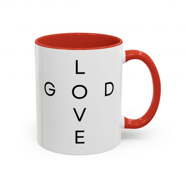 "Love God/God Love" Minimal Christian Faith Cross Ceramic Mug