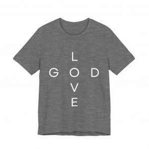 1884056968186079570_2048.jpeg "Love God/God Love" Minimal Christian Faith Cross T‑Shirt (Jersey Thin)