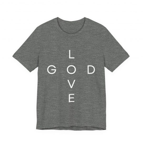 1884056968186079570_2048.jpeg "Love God/God Love" Minimal Christian Faith Cross T‑Shirt (Jersey Thin)
