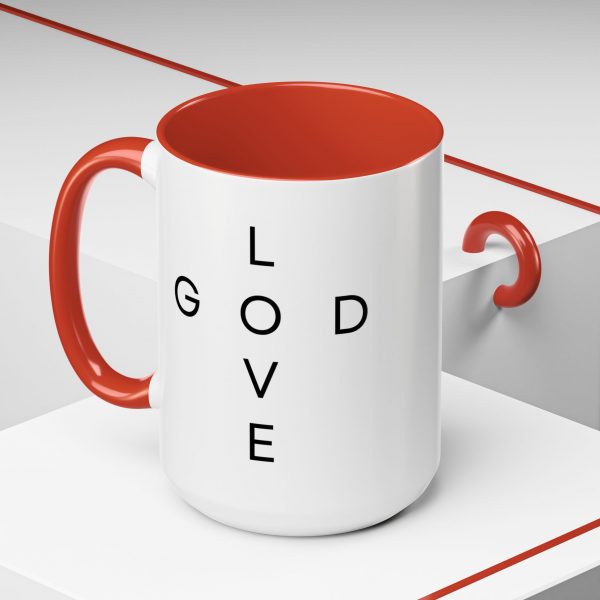 "Love God/God Love" Minimal Christian Faith Cross Ceramic Mug