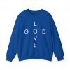 2029718648046175735_2048.jpeg "Love God/God Love" Minimal Christian Faith Cross Sweatshirt