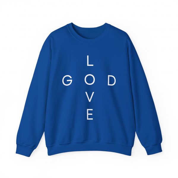 2029718648046175735_2048.jpeg "Love God/God Love" Minimal Christian Faith Cross Sweatshirt