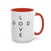 "Love God/God Love" Minimal Christian Faith Cross Ceramic Mug