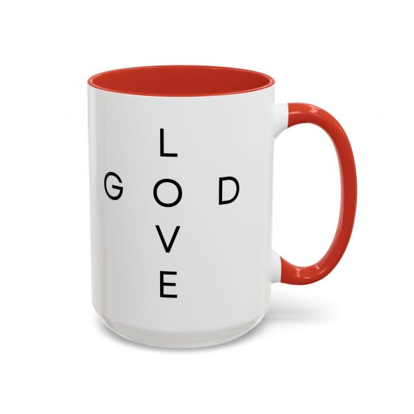 "Love God/God Love" Minimal Christian Faith Cross Ceramic Mug