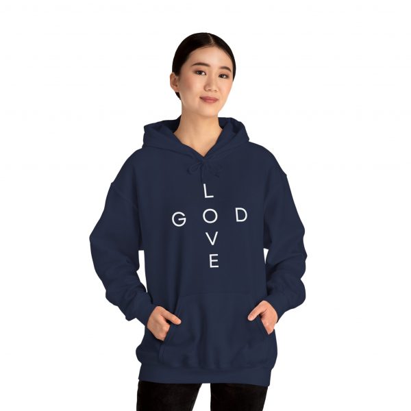 "Love God/God Love" Minimal Christian Faith Cross Hoodie