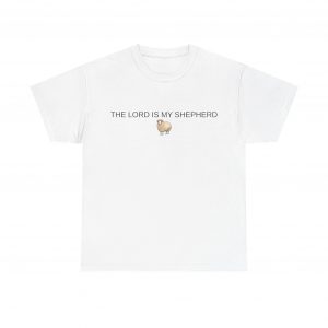 2349930868093071579_2048-1.jpeg "The Lord Is My Shepherd" Christian Faith Shirt with Cute Sheep (White) (Heavy Cotton)