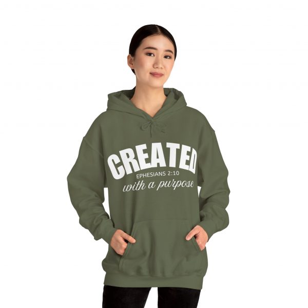 2428965236649046345_2048.jpeg "Created With A Purpose" (Ephesians 2:10) Christian Faith Scripture Hoodie