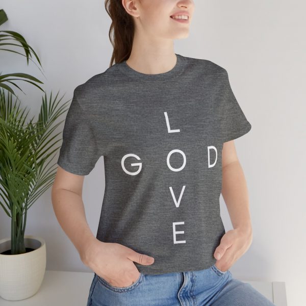 2449460106472818453_2048.jpeg "Love God/God Love" Minimal Christian Faith Cross T‑Shirt (Jersey Thin)