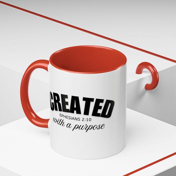 "Created With A Purpose" (Ephesians 2:10) Christian Faith Scripture Mug
