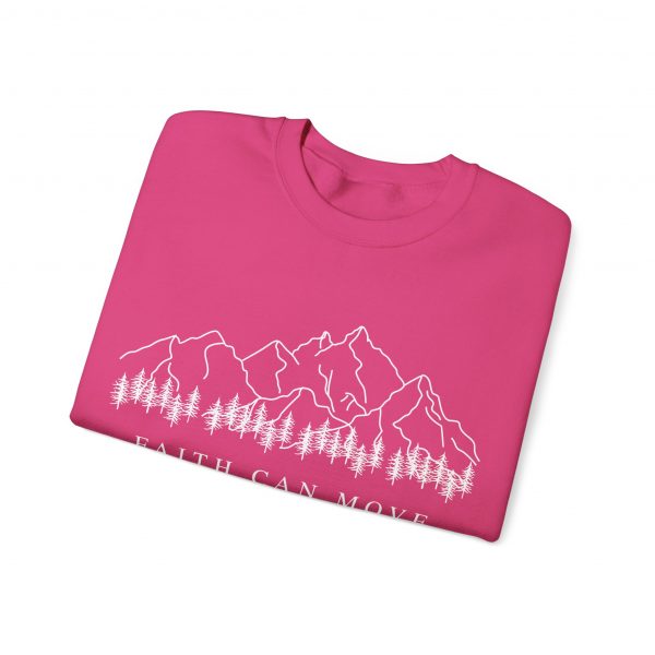 "Faith Can Move Mountains" (Matthew 17:20) Christian Mountain Graphic Sweatshirt