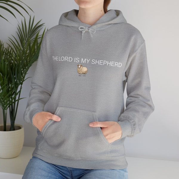 "The Lord Is My Shepherd" Christian Faith Pullover Hoodie with Cute Sheep