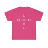 3733714309942665291_2048.jpeg "Love God/God Love" Minimal Christian Faith Cross T‑Shirt (Heavy Cotton)