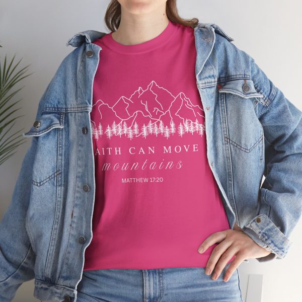 3865814775926144403_2048-1.jpeg "Faith Can Move Mountains" (Matthew 17:20) Christian Mountain Graphic T-Shirt (Heavy Cotton)