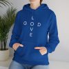 "Love God/God Love" Minimal Christian Faith Cross Hoodie