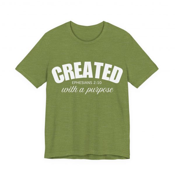 4324498561689152083_2048-1.jpeg "Created With A Purpose" (Ephesians 2:10) Christian Faith Scripture T-Shirt (Jersey Thin)