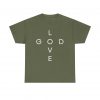 4358017233766078834_2048.jpeg "Love God/God Love" Minimal Christian Faith Cross T‑Shirt (Heavy Cotton)