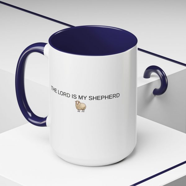 4630336117024210136_2048.jpeg "The Lord Is My Shepherd" Accent Christian Coffee Mug