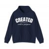 4816929054970086818_2048.jpeg "Created With A Purpose" (Ephesians 2:10) Christian Faith Scripture Hoodie