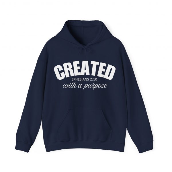 4816929054970086818_2048.jpeg "Created With A Purpose" (Ephesians 2:10) Christian Faith Scripture Hoodie