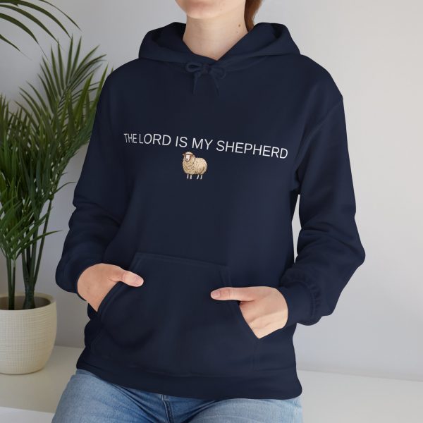 "The Lord Is My Shepherd" Christian Faith Pullover Hoodie with Cute Sheep