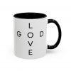 "Love God/God Love" Minimal Christian Faith Cross Ceramic Mug