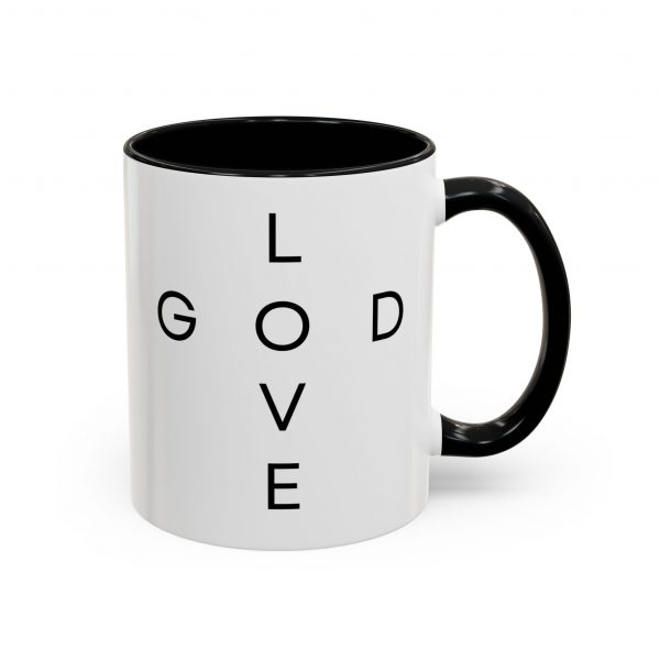 "Love God/God Love" Minimal Christian Faith Cross Ceramic Mug