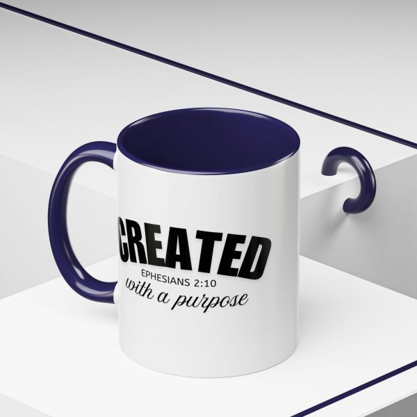 "Created With A Purpose" (Ephesians 2:10) Christian Faith Scripture Mug