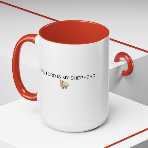 6015320329483089673_2048.jpeg "The Lord Is My Shepherd" Accent Christian Coffee Mug