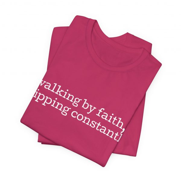 6016205252648808137_2048-1.jpeg "Walking by Faith Tripping Constantly" Christian Faith T-Shirt (Jersey Thin)